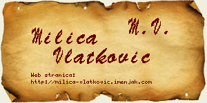 Milica Vlatković vizit kartica